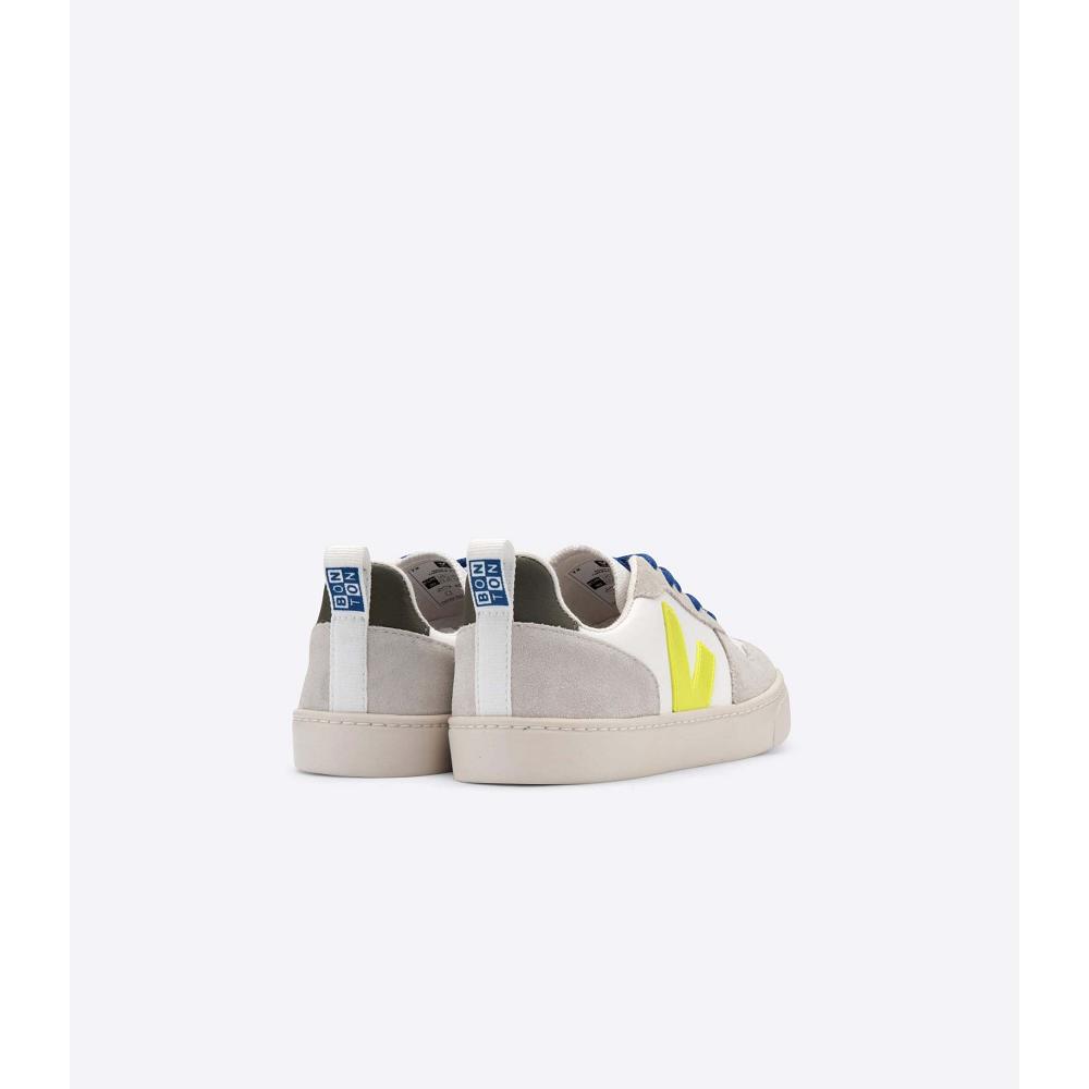 White/Blue Kids' Veja V-10 BONTON Sneakers | AU 839YXF